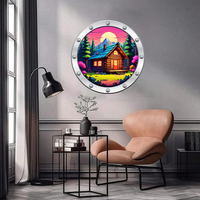 SoFFXia 18 inch Forest Silvery Decorative Walll Stickers for Living Room EDWS_13877 Self Adhesive Sticker(Pack of 1)