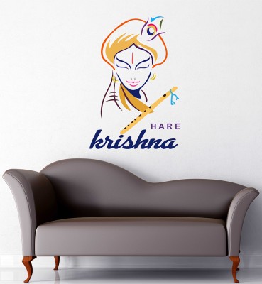 Keliko 50 cm Hare krishna | Multi| Multi | Wall Stickers | PVC Vinyl | Non-Reusable | Self Adhesive Sticker(Pack of 1)