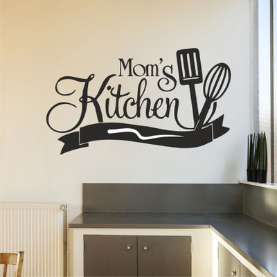 STICKERAURA 60 cm Mom's Kitchen In the House Wall Sticker Self Adhesive Sticker(Pack of 1)