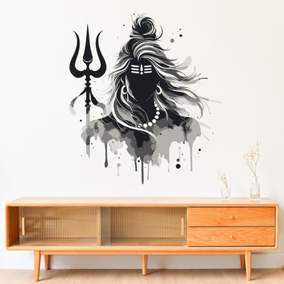 ArtfulDecals 60 cm Shiva asthetic wall stickers for wall Self Adhesive Sticker(Pack of 1)