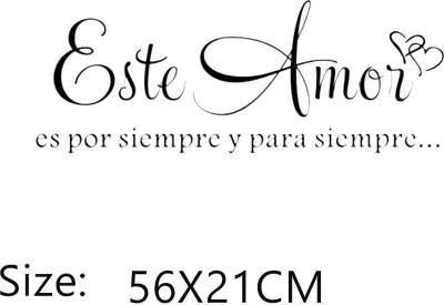 Xskin 56 cm This Love is Forever Spanish Quote Self Adhesive Sticker(Pack of 1)