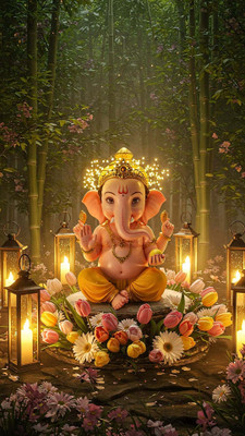 swaroopa 16.5 inch Lord Ganesha Sticker Self Adhesive Sticker(Pack of 1)