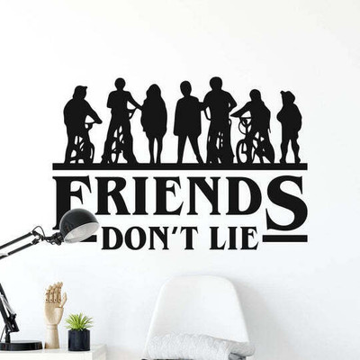 SnappyVinyl 39 cm Stranger Things Friends Don't Lie Self Adhesive Sticker(Pack of 1)
