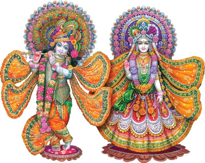 crystalsign 51 cm Beautiful Radha Krishna Wall Striker 904_S Self Adhesive Sticker(Pack of 1)