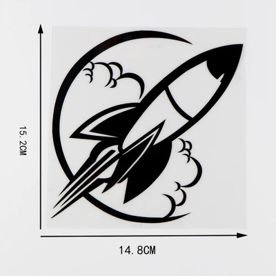 SnappyVinyl 15 cm Rocket Launch Self Adhesive Sticker(Pack of 1)