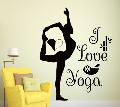 fuzzy 90 cm yoga Self Adhesive Sticker(Pack of 1)