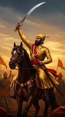swaroopa 16.5 inch Chhatrapati Shivaji maharaj A3 size non tearable sticker Self Adhesive Sticker(Pack of 1)