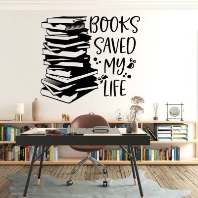 Xskin 38 cm Book Saved My Life , Wall Sticker PVC Vinyl Self Adhesive Sticker(Pack of 1)