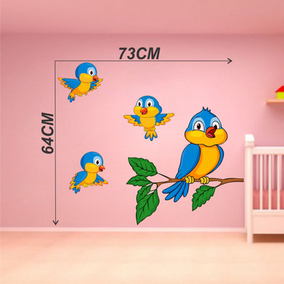 Aashrut decor 105 cm birds branches Sticker decal home room decor wall sticker Self Adhesive Sticker(Pack of 1)