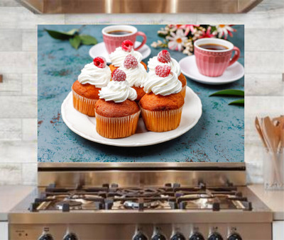 Epithet Studio 76 cm Puff Cake Waterproof and Anti Oil Stain Kitchen Wall Sticker Self Adhesive Sticker(Pack of 1)