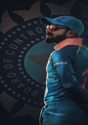 Dumdic 30 cm Super Look Virat Kohli A4 Strong Self Adhesive Sticker(Pack of 1)