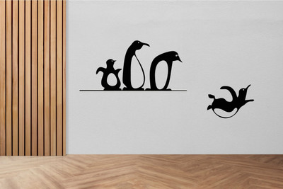 BPARTS 12 cm Decorative Penguin Wall Sticker – Removable Vinyl Wall Decal Reusable Sticker(Pack of 1)