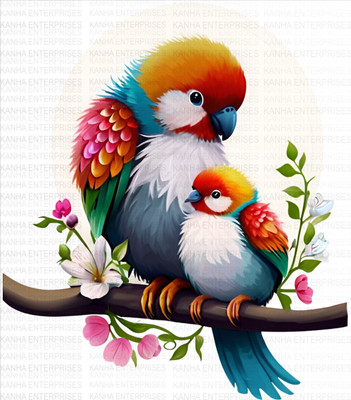 LAKSHIT ENTERPRISES 60 cm cute two birds wall sticker Self Adhesive Sticker(Pack of 1)