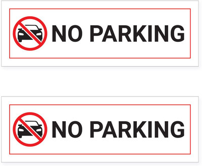 Divyamani 12 inch No Parking Wall Sticker Self Adhesive Sticker(Pack of 2)
