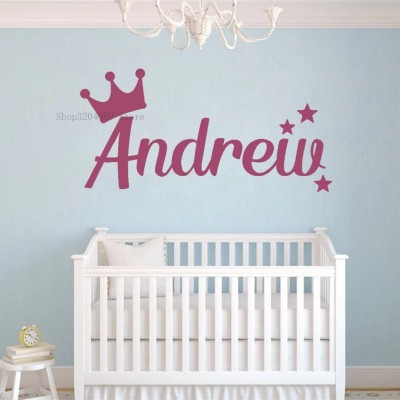 SnappyVinyl 18 cm Custom Name Wall Stickers Self Adhesive Sticker(Pack of 1)