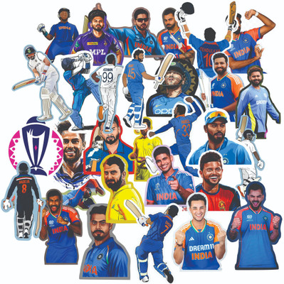 samantaselller 1.5 inch Cricket sticker Self Adhesive Sticker(Pack of 30)