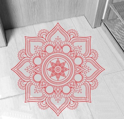 STICKER STUDIO 16 inch Mandala Big Size 3D Floor Rangoli Stickers for Mandir Diwali Decoration Self Adhesive Sticker(Pack of 1)
