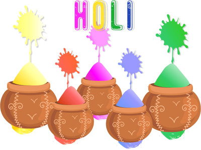 Aashrut decor 55 cm Festival Of colours| Holi Party Special|Stick 'Decal Covers H cm 55 x 73 B cm' Self Adhesive Sticker(Pack of 1)