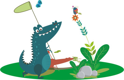 Epithet Studio 58 cm Cartoon safari animals Self Adhesive Sticker(Pack of 1)