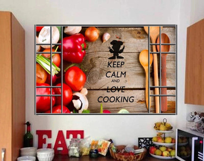 GLOBAL GRAPHICS 77 cm Kitchen Wallpaper Fresh Vegitables oil/waterproof Kitchen wallpaper(pvc vinyl,multicolor,size48x77cm) Self Adhesive Sticker(Pack of 1)