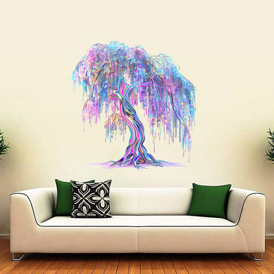 SoFFXia 18 inch Trendy Design Tree Wall Sticker For Living Room, Home Decorative, Hall ED_1120 Self Adhesive Sticker(Pack of 1)