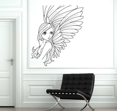 Xskin 27 cm Anime Manga Angel Sexy Girl Cartoon Wall Sticker PVC Vinyl Self Adhesive Sticker(Pack of 1)