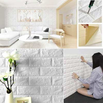 Splendid Decorative White Wallpaper(77 cm x 70 cm)