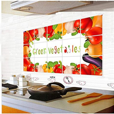 JAAMSO ROYALS 75 cm Green Vegetable Kitchen Wall Sticker (75 CM X 45 CM) Self Adhesive Sticker(Pack of 1)