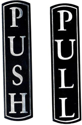 NOZOMI 12.7 cm Push Pull Door Sign Stickers Self Adhesive Sticker(Pack of 2)