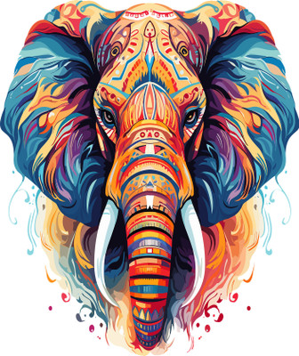 uma 14.5 cm Elephant Decorative All Purpose UV DTF Self Adhesive Sticker(Pack of 1)