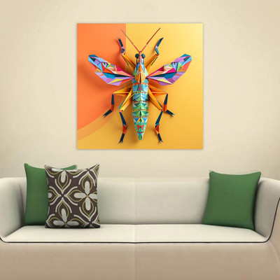 EXO DECOR 18 inch Locust_Origami 3D Animals Decorative Wall Sticker for Living Room Self Adhesive Sticker(Pack of 1)