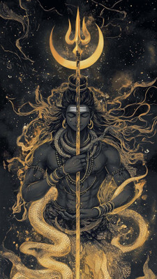 swaroopa 16.5 inch Shiv Shankar sticker Self Adhesive Sticker(Pack of 1)