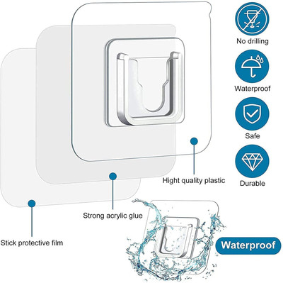 SEAHAVEN Pack of 10 Pairs Self Adhesive Double-Sided Male Female Wall Hooks MFx10.291 Hook 10(Pack of 1)