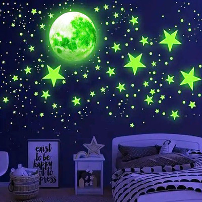 wonderful creation 10 inch Hight Glowing Pvc Vinayl Green Sheet Upto 80+ Sticker Glow in the Dark Sticker(Pack of 1)