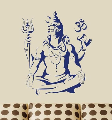 SNDArt 80 cm Lord Shiva Wall Sticker Self Adhesive Sticker(Pack of 1)