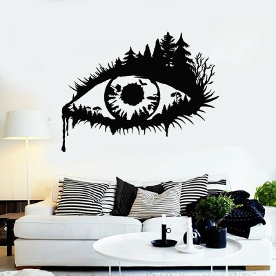 SnappyVinyl 42 cm Abstract Eye Nature Forest Tree Branches Wall Self Adhesive Sticker(Pack of 1)