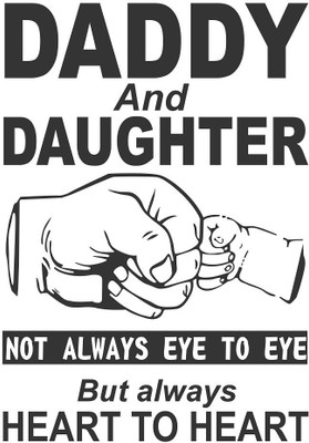 WALLDECORS 60.96 cm DADDY & DAUGHTER BONDING IMAGE Self Adhesive Sticker(Pack of 1)