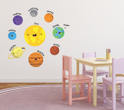 Wallzone 80 cm Solor System Removable Sticker(Pack of 1)