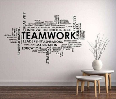 SnappyVinyl 80 cm Teamwork Wall Self Adhesive Sticker(Pack of 1)
