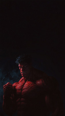swaroopa 16.5 inch Red Hulk Sticker Self Adhesive Sticker(Pack of 1)