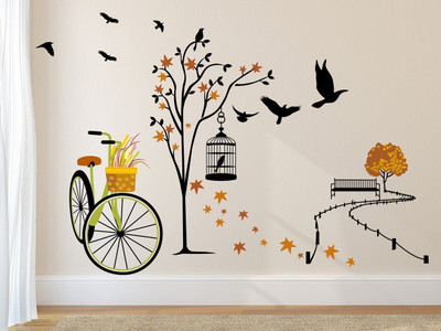 stylishdecor 60 cm m...tree new Self Adhesive Sticker(Pack of 1)