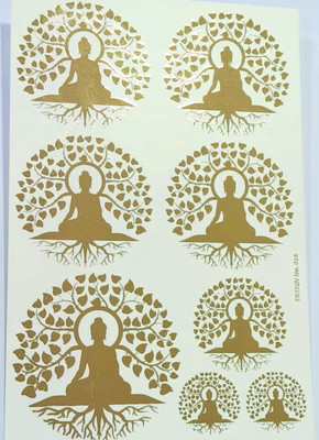 Revees Clive 21 cm Resin A5 Embossed Mahavirji Sticker Sheet for Resin Art Home Decor Wall Sticker Self Adhesive Sticker(Pack of 1)
