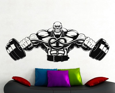 marvellous 149 cm m_heavybodybuilding Self Adhesive Sticker(Pack of 1)