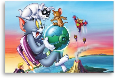 DK RAM 60.96 cm Tom and Jerry Cartoon Poster For Kids Room Home Wall Decor (Size 24x18 In)D30 Self Adhesive Sticker(Pack of 1)