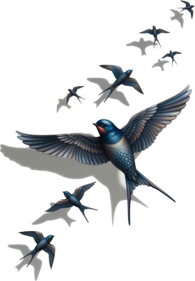 HEAVEN ART 100 cm 3D base designs eagle wall sticker for home & wall decoration Self Adhesive Sticker(Pack of 1)