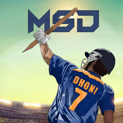 swaroopa 16.5 inch Mahendra Singh Dhoni Thala Sticker Self Adhesive Sticker(Pack of 1)