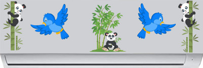 Happy Customise 47.5 cm Flaying Birds With Panda Split AC Self Adhesive Sticker(Pack of 1)