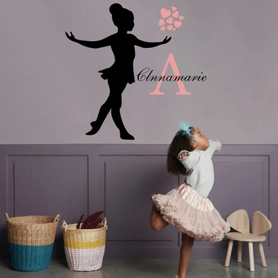 SnappyVinyl 30 cm Name Ballerina Dancer Self Adhesive Sticker(Pack of 1)