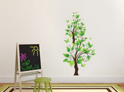 Art Kafe 58 cm Tree & Leaves Sticker Self Adhesive Sticker(Pack of 1)