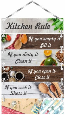 komstec 20 inch Kitchen Rule Wall Hanging Sunboard for Kitchen Décor Living Room Décor 50x30cm Self Adhesive Sticker(Pack of 1)